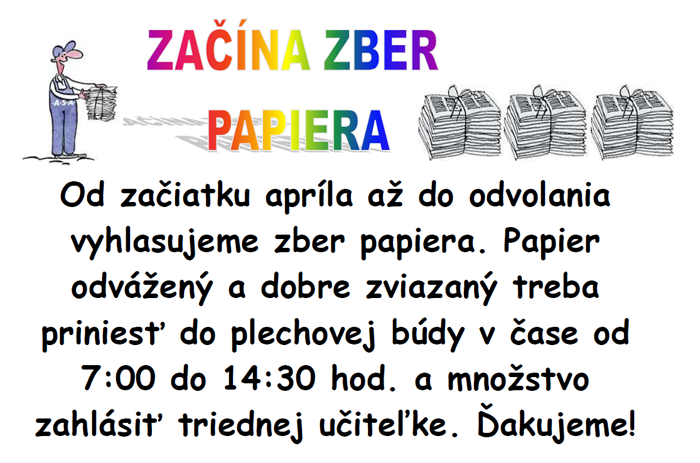 Začína zber papiera